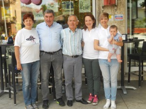 Eddy Merckx in visita alla pasticceria Farisato