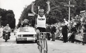 Lino Farisato alla Faema Lino Farisato vincitore tappa Cortina - Vittorio Veneto al Giro d'Italia nel 1968